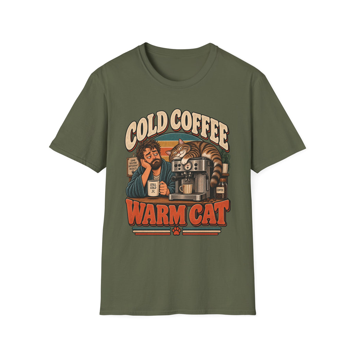 Cold Coffee, Warm Cat T-Shirt
